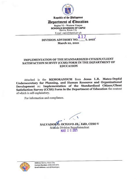 DepEd, Schools Division of Capiz, Western Visayas.